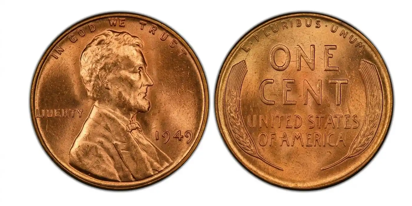 macro close-up of a 1949 Lincoln penny